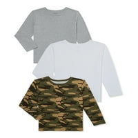 Wonder Nation Boys Kid Tvrdi majice s dugim rukavima, pakiranje, veličine 4- & Husky