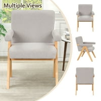 Gewnee čvrsto drva tapecirana naglašena stolica s jastučićima za ruke, set od 2, siva