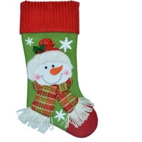 Vrijeme za odmor božićni dekor 20 Aplikacija snjegović s pletenim šeširom čarape