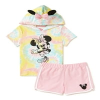 Disney Minnie Mouse Exclusive Girls Cosplay Hood i kratke hlače, dvodijelni set odjeće, veličine 4-10