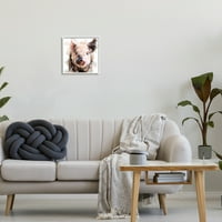 Stupell Baby Pig Lice Sažetak portret životinje i insekti slikaju bijelu uokvirenu umjetničku printu zidnu umjetnost
