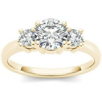 1- Karat T.W. Dijamantni tri-kameni zaručnički prsten od 14KT žutog zlata