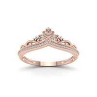 1 8CT TDW Diamond 10K Rose Gold Crown Fashion Ring