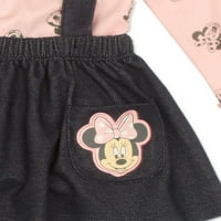 Disney Minnie Mouse Baby Girl Top, Jumper haljina i tajica, trodijelni odjevni set