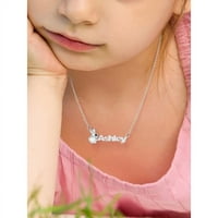 Personalizirana ogrlica za djecu s ružičastom ili bijelom caklinom na motivu zeca