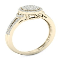 Zaručnički prsten od 10 karata od žutog zlata s dijamantom od 14 karata