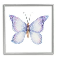 Stupell Industries Lovely Purple Butterfly Wings Animal Insect Slikati slika siva uokvirena umjetnička print zidna