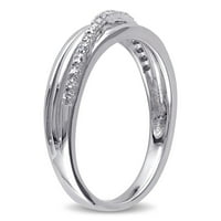 Miabella ženski dijamantni naglasak sterling srebrni crossover obećanje prsten