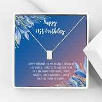 Anavia Happy 21. rođendanski pokloni od nehrđajućeg čelika modna ogrlica za rođendan Nakit za rođendan, rođendanski