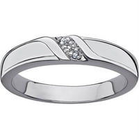 Srebrni dijamantni zaručnički prsten prekriven platinom