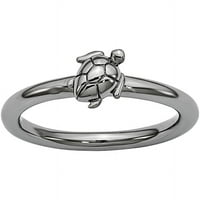 Sterling srebro crni prsten kornjače