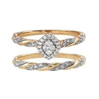 Keepsake 1 4CTW Diamond 10kt žuto zlato Halo Twist zaručnički prsten