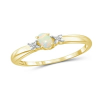 Jewelersclub Opal prsten za rođenje nakita - 0. carat opal 14K zlatni nakit od srebrnog prstena s bijelim dijamantskim