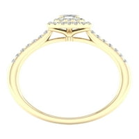 Imperial ct tdw smaragdni dijamant dvostruki halo zaručnički prsten u 10k žutom zlatu