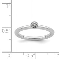 Prsten od rodija od srebra s dijamantom