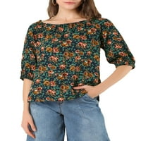 Jedinstvene ponude ženskog elastičnog dekoltea s cvjetne bluze s mjehurićima ramena