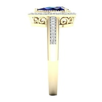 Imperijalni dragulj 10k žuto zlato kruška plava sapphire ct tw dijamant Halo ženski prsten