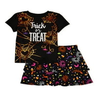 Girls 'Halloween Grafička majica i set suknje, 2-komad, veličine 4-18