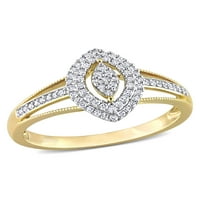 Miabella Ženska karat T.W. Dijamantni 10KT žuto zlato markize dvostruki halo podijeljeni zaručnički prsten