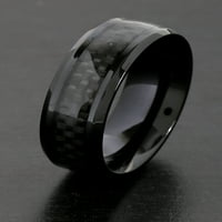 Crni obloženi prsten od nehrđajućeg čelika