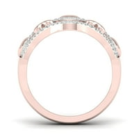1 5CT TDW Diamond 10K ružičaste zlatne vrpce i srca modni prsten