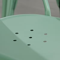 Sauder New Grange metalne stolice za ručavanje, set od 2, mat zeleni završetak