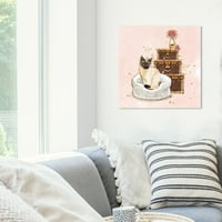 Wynwood Studio Mode and Glam Wall Art Print 'Putovanje u luksuznu mačku' Essentials - smeđa, ružičasta