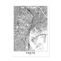 Tokio Japan Maps Minimalna mjesta 16 20 Unframed Wall Art Print