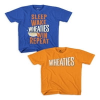Wheaties Sleep wake win Ponavlja logotip Dječaci grafičke majice kratkih rukava, 2-pack, veličine 4-18