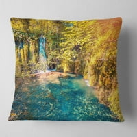Nacionalni park Plitvice Lakes - Pejzažni tiskani jastuk za bacanje - 16x16