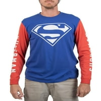 Muški DC Comics Superman Classic Logo Blue and Crvena grafička majica i set Beanie