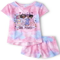Dječje djevojke Raglan Top i kratka pidžama, veličine 4-16