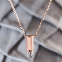 Ogrlica za privjesak od srebrnog metka Peermont napravljena od 18K ružičastog zlata i kubičnih elemenata cirkonija