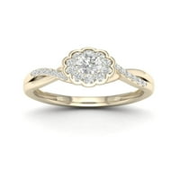 1 3CT TDW Dijamant 10K žutog zlata cvijeće zaručnički prsten zaručnički prsten