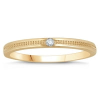 10k Dijamantni naglasak žutog zlata jednostruki prsten od pijaka s perlama