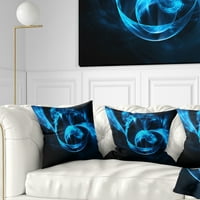 DesignArt Fraktal 3D kružili plavi valovi - suvremeni jastuk za bacanje - 16x16