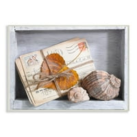 Stupell Industries razglednice sjećanja lista i dizajna školjki zidna ploča po A.V. Umjetnost