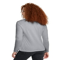 Ženska pamučna majica s okruglim vratom s dugim rukavima, veličine MTN