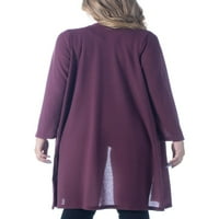 Udobna odjeća ženski kardigan od vafla velike veličine s dugim rukavima do koljena