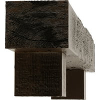 Ekena Millwork 6 H 10 d 60 w grubo pilane drveni kamin Mantel Kit W Alamo Corbels, Premium Aged