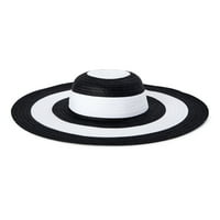 Scoop ženska crna bijela pruga sunčana šešir