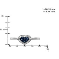 Jewelersclub 0. Sterling Silver Accent Plavi dijamantni prsten za žene