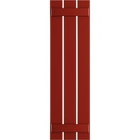 Ekena Millwork 1 8 W 35 H TRUE FIT PVC Tri ploča razmaknute ploče-n-batten kapke, vatra crvena