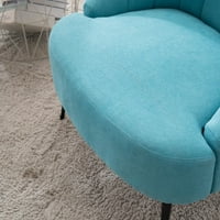 Aukfa pamučna lanena tkanina naglasak stolica s metalnim nogama za spavaću sobu u dnevnoj sobi, svijetloplava