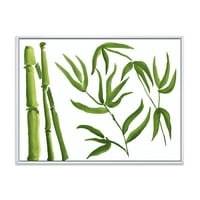 DesignArt 'Šuma grana bambusa iv' tropska uokvirena platna zidna umjetnička tiska