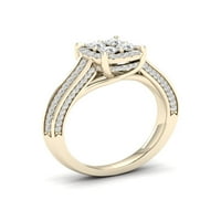 Zaručnički prsten od dijamanta od 34 karata od žutog zlata od 10 karata s klasterom od 10 karata