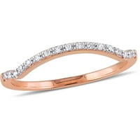 Zaručnički prsten od ružičastog zlata od 10 karata s dijamantnim naglaskom i obrisom polu-vječnost