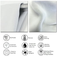 DesignArt 'siva, bijela i bijela mramorna akrilna ix' moderna zavjesa za zamračenje