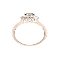 1- Carat T.G.W. Morganite & White Topaz Halo zaručnički prsten u 10k ružičastom zlatu