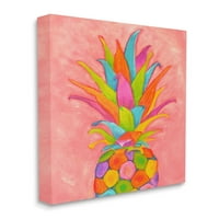 Stupell Industries živopisno voće od ananasa zabavno ružičasto plavo žuto platno zidna umjetnost, 40, dizajn by